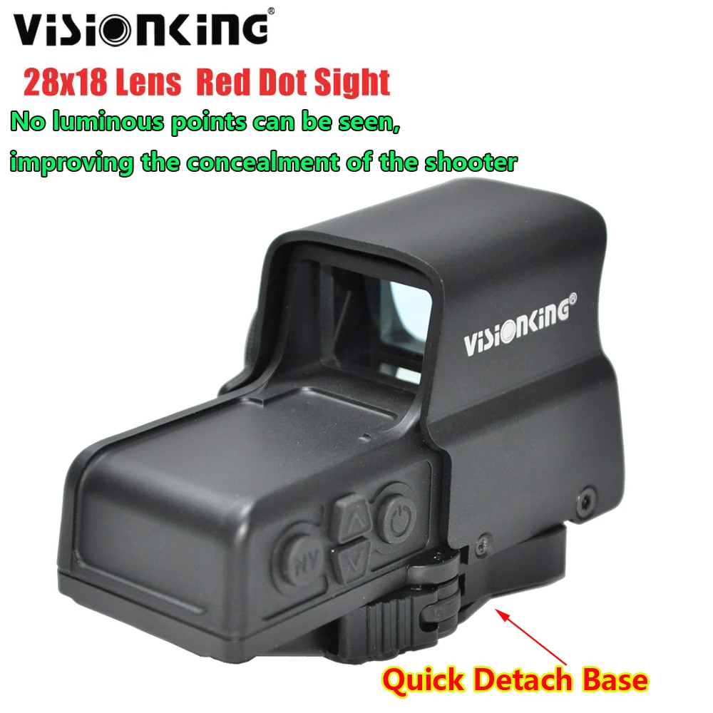 Visionking Tactical Night vision Hunting Red Dot Sight Reflex Reticle Quick Detach Base FMC Scope Collimator for 20mm Rail Mount