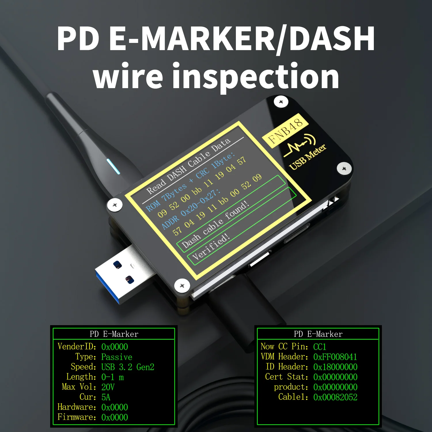 FNB48S PD Trigger Voltmeter Ammeter Current And Voltmeter USB Tester QC4 + PD3.0 2.0 PPS Fast Charging Protocol Capacity Test