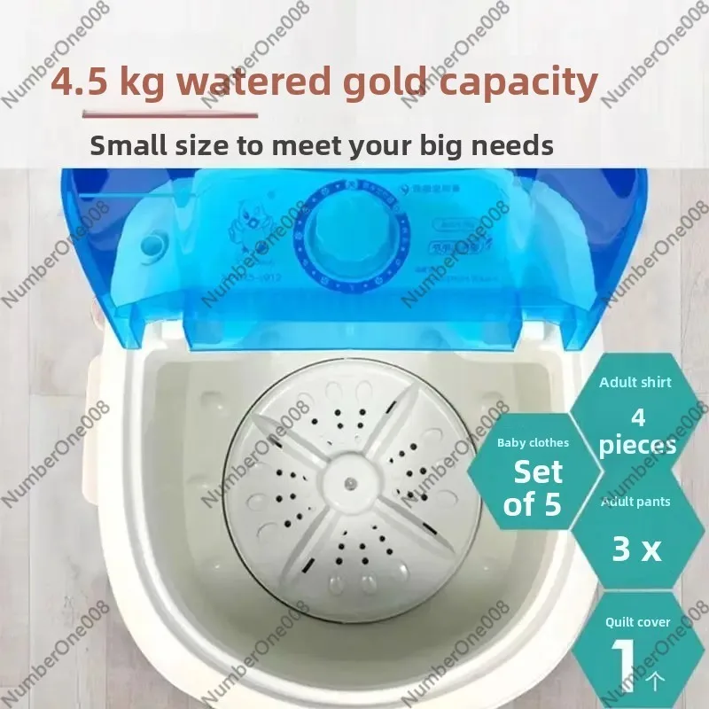 

Portable Mini Washing Machine 0.5kg Blue Light Sterilization for Underwear Travel Dorm
