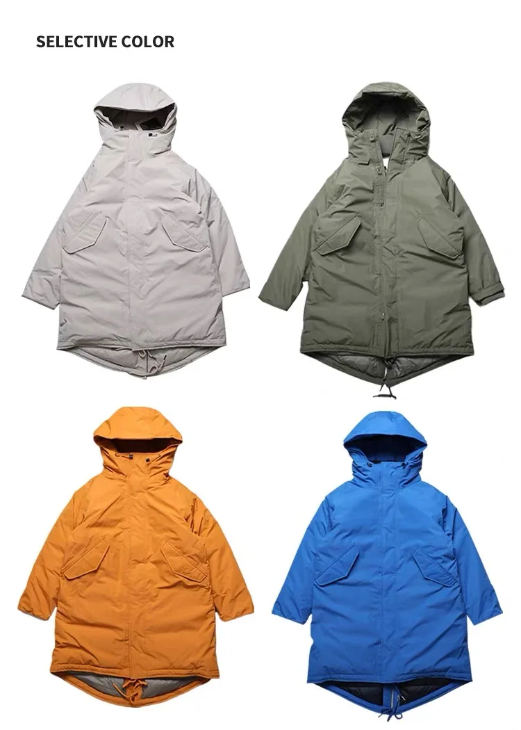 

Ультрадлинная водонепроницаемая утепленная куртка Nana Tex LongDown 24AW: модный городской стиль, подходит для поездок на работу, с наполнителем из пуха, на молнии