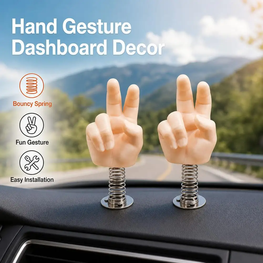 Funny Hand Gesture Desk Toy Spring Base Wobbly Wobbler Figure PLA Office Desk Accessories Decompression Stress Relief Toy Gift