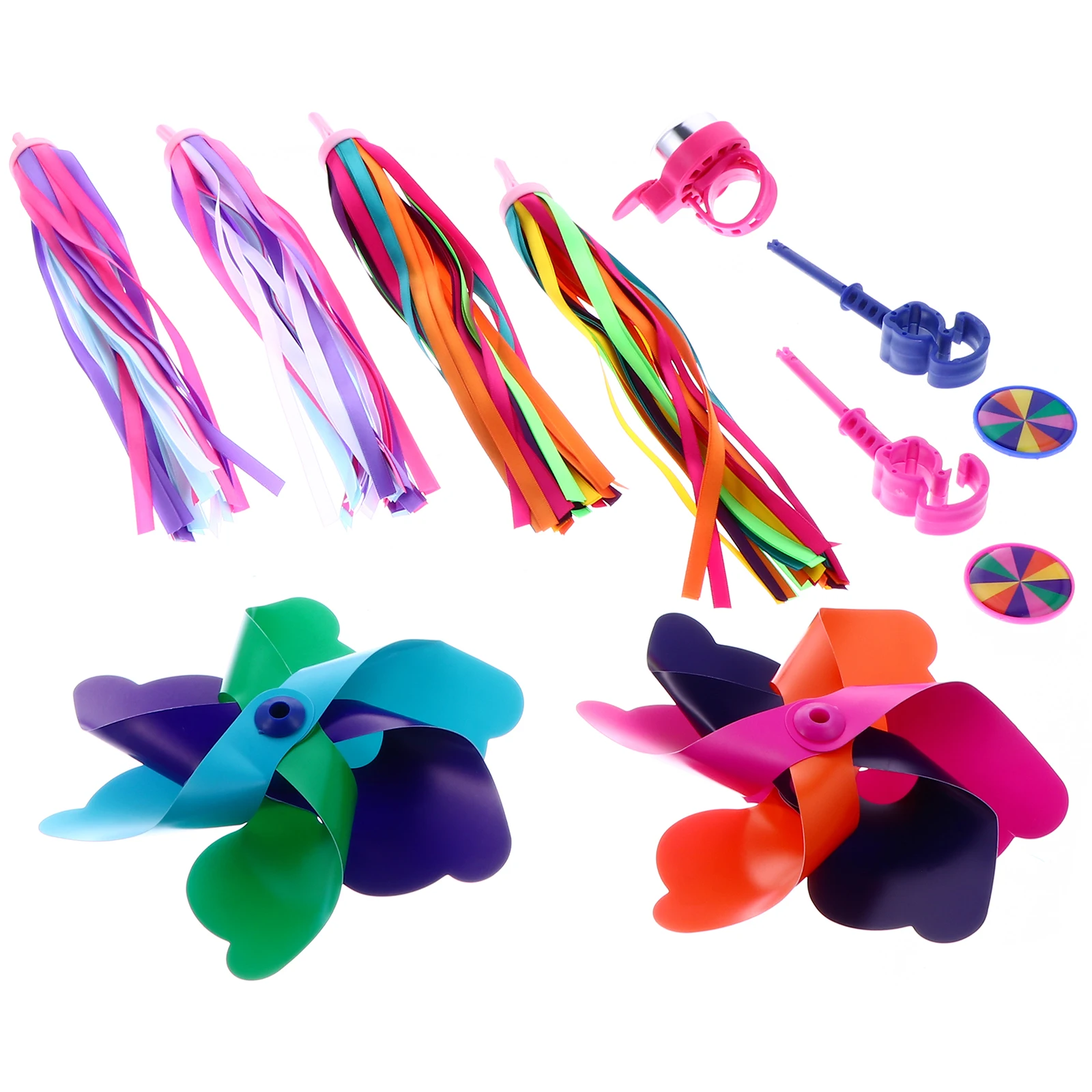 

Plastic Bike Bell Ribbon Windmill for Kids Bicycles H Ring Accessories Lightweight Durable Easy Install Matching Scooters