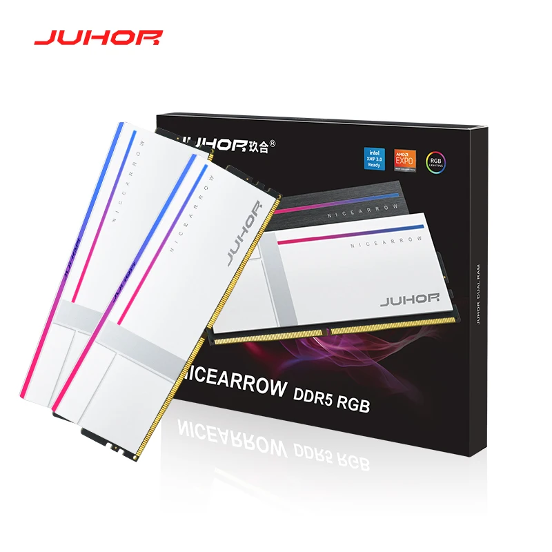 Memoria RAM JUHOR RGB DDR5 de 32 GB (16 GB x 2) 6000 MHz 6800 MHz