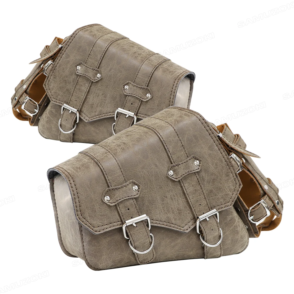

Retro PU Leather Motorcycle Saddle Bags Pouch Storage Case Side Luggage Tank Suitcase Waterproof Motorbike Accessories