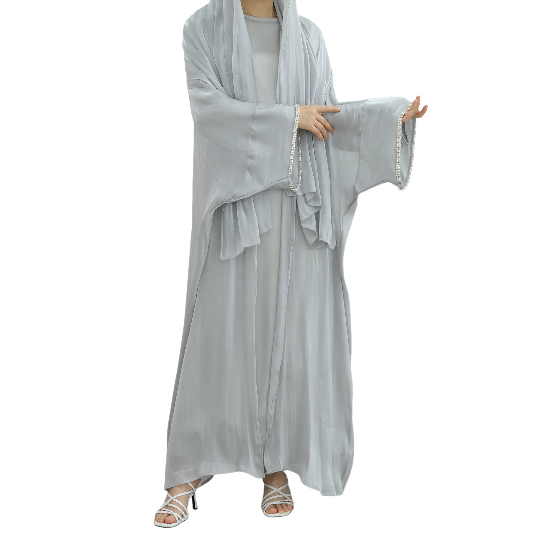 

Fashion Women Long Robe Ramadan Dubai Open Abaya Turkey Kaftan Diamonds Islam Jalabiya Muslim Dress Kimono Cardigan Kebaya Robe