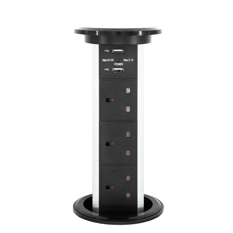Smart Auto Tabletop Charging Pop up Outlet with Usb Intelligent Motorized Socket