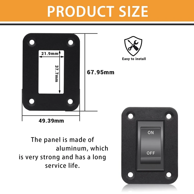 Przełącznik On-Off 12V 20A 4-pinowy DPST Panel przełącznika kołyskowego Przełącznik światła RV do przyczep kempingowych KCD2-7-201-B1-DZ