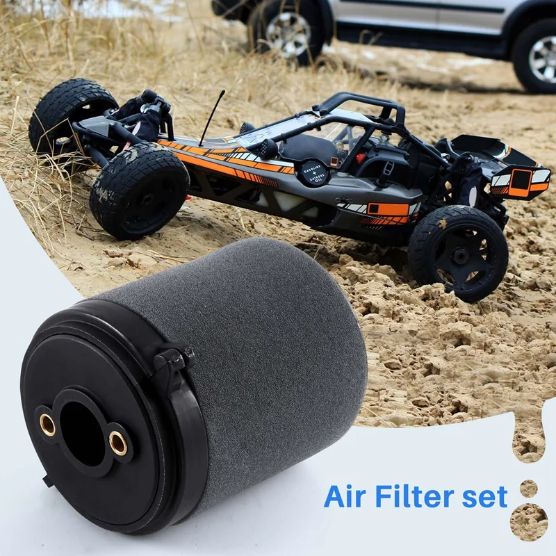 Air Filter Set Fit For 1/5 HPI KM ROVAN Baja 5B 5T 5SC For 23Cc 26Cc 29Cc 30.5Cc 32Cc 36Cc Engine For Rovan King Motor