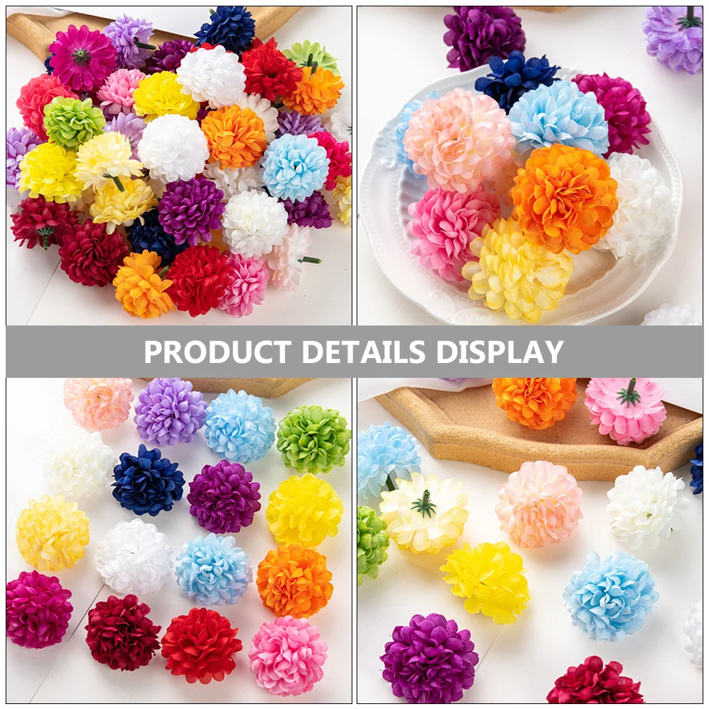

35 Pcs Flowers Heads for Crafts Simulated Chrysanthemum Wedding Decor Fake Decoration Bouquet Artificial Indoor