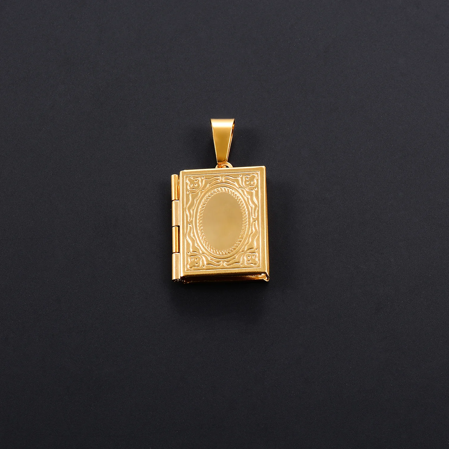 Fotorahmen-Anhänger Halskette O-Kette Rechteckiges Medaillon Buchbild-Charm Edelstahl Öffnbarer Anhänger Schmuck Paargeschenk – Detail 6