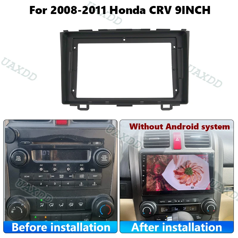 2 Din Car Radio Android Frame Kit Panel Center console Fascia For 2008-2011 Honda CRV CR-V 9INCH MP5 Video dashboard accessories