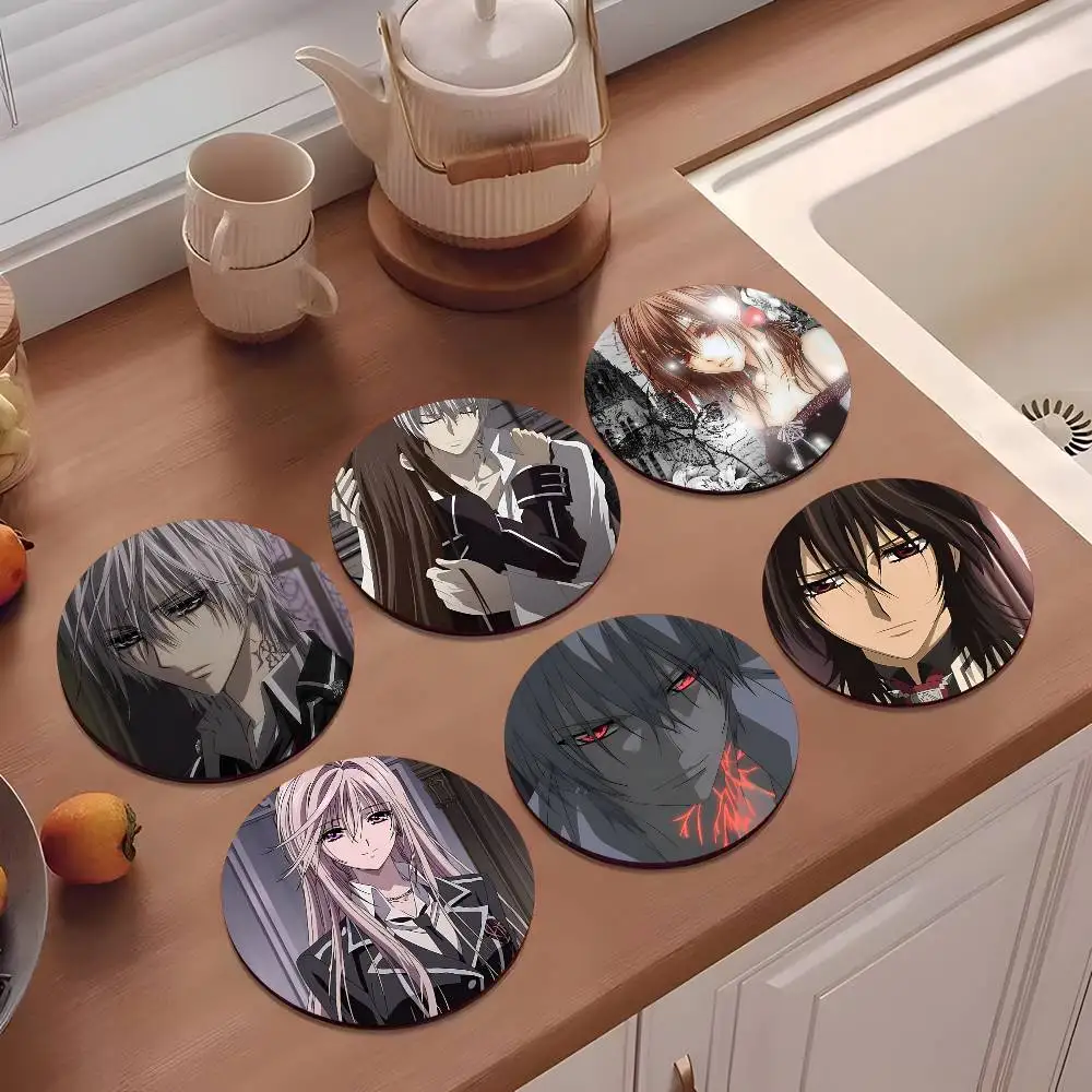 1pc Anime Vampire Knight Wooden Coaster Colour Printing Cup Mat Home Desk Decoration Gifts