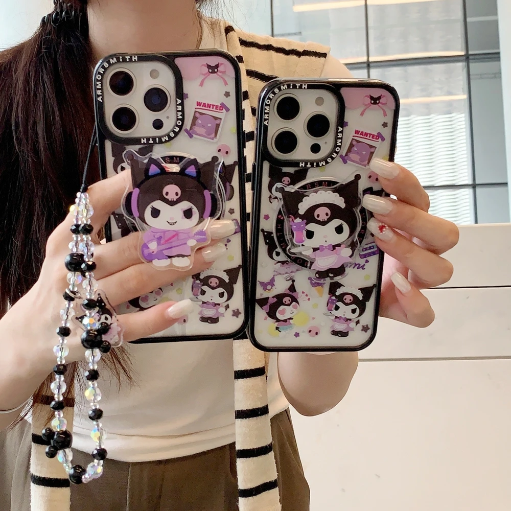 لطيف الكرتون سانريو كورومي حامل مغناطيسي Magsafe اللاسلكية تهمة جراب هاتف آيفون 17 16 15 14 13 12 11 برو ماكس غطاء