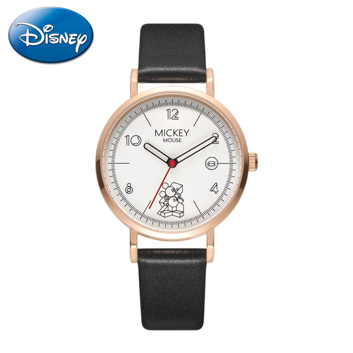 Disney Gift With Box Mickey Minnie Series Light Simple Calendar Waterproof Student Watch Quartz Clock Relogio Masculino