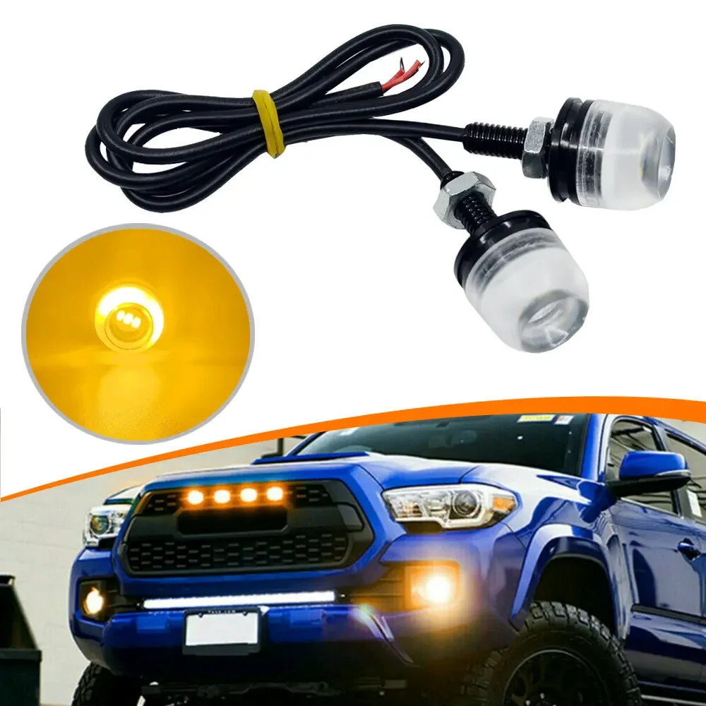 2pcs Motorcycle 12V 5630 LED Bolt-On Licence Plate Light Off-Road Car Scooter Universal Mini Number Plate Lamp Amber Turn Signal