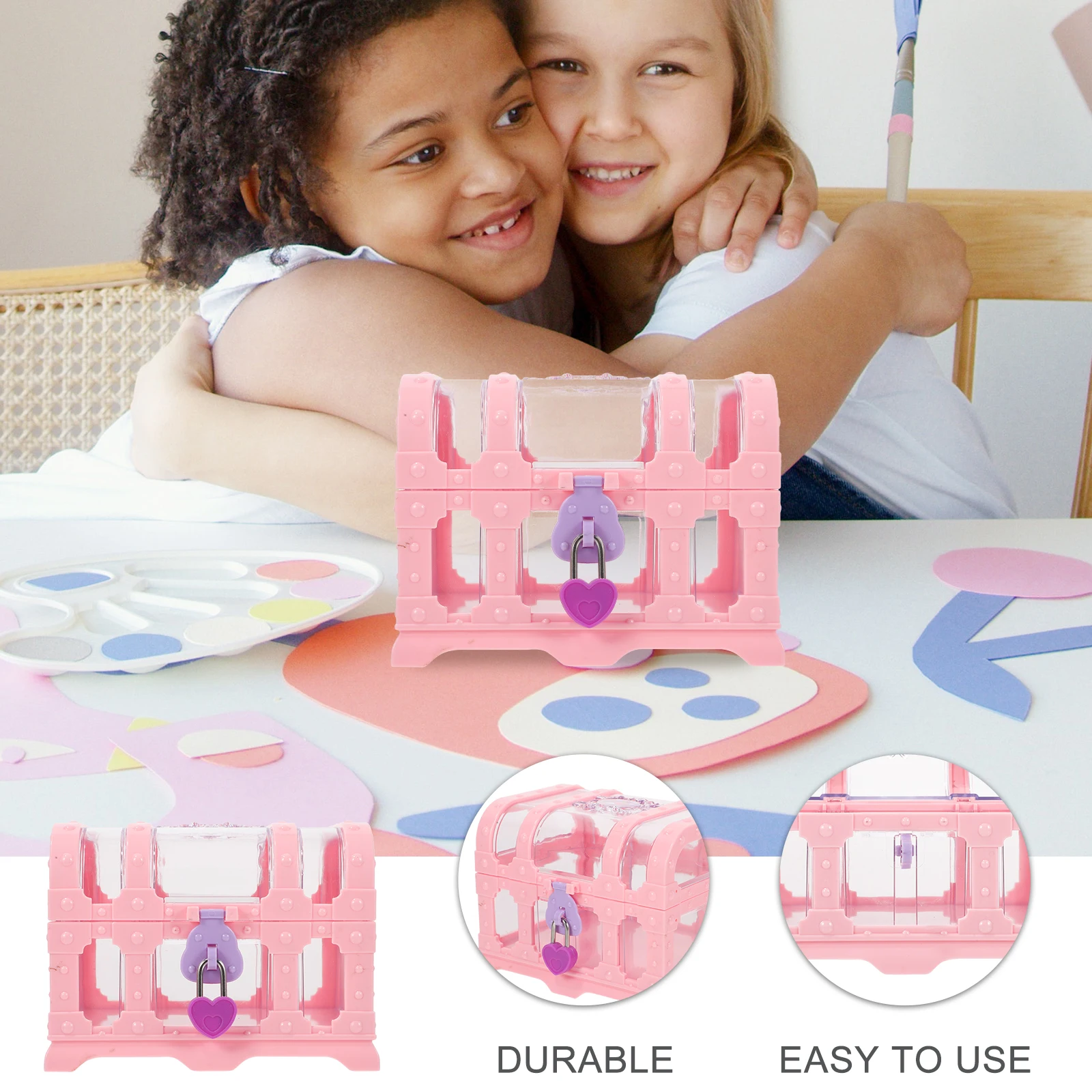 

Crystal Storage Transparent Pirate Treasure Chest For Retro Locking Plastic Chest Small Organizer Jewelry Keepsake Box