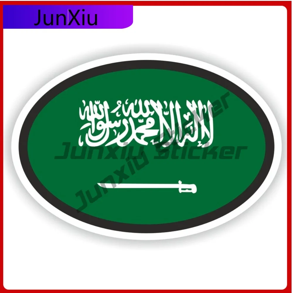 

Saudi Arabia Oval Flag Sticker Waterproof Decals Scratch Cover Sticker Suv Custom Waterproof Decals Decoration Accessories Pvc