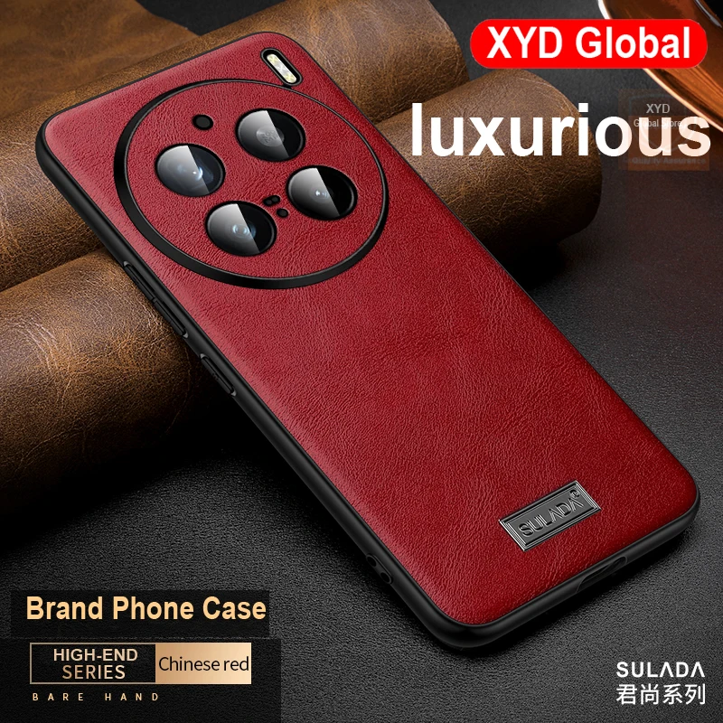 For Vivo X200 Pro Case Genuine Leather High end Brand Phone Back Case For Vivo X200 Pro Cover Bumper Shell Fashion Armor Skin