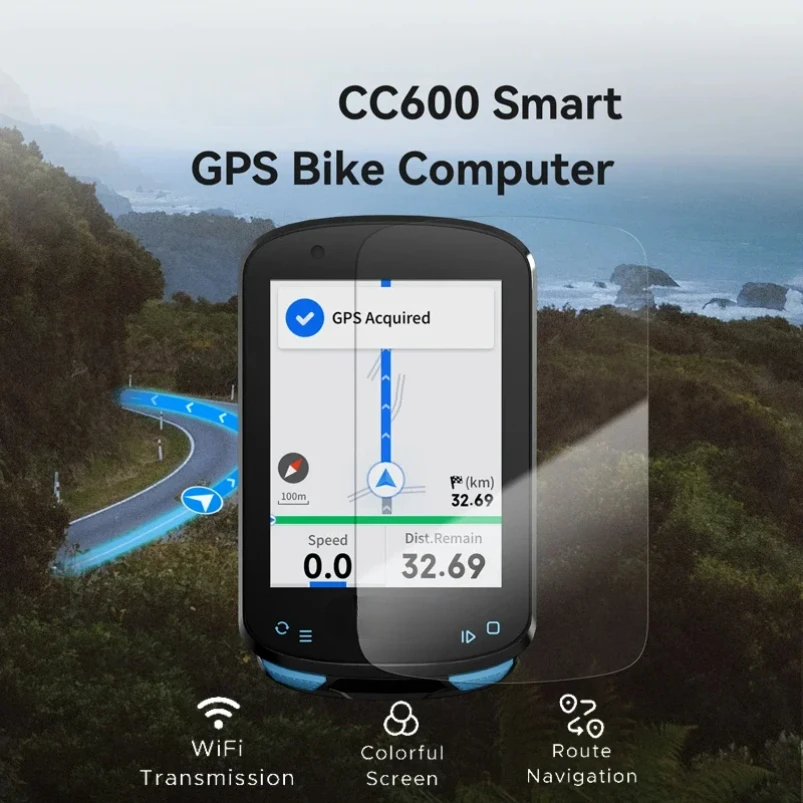 

CC600 Wireless Smart Bike Computer Speedometer with Automatic WIFI ANT Odometer IPX7 Bicycle Navigation System