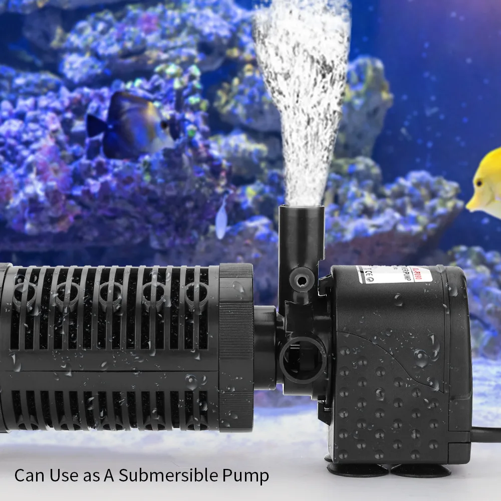 3 In 1 Silent Aquarium Filter Submersible Oxygen Internal Pump Sponge Water With Rain Spray For Fish Tank Air Increase