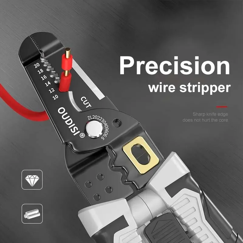 Multifuncional Wire Stripper Puxando Alicate, Elétrica Stripping Crimping Alicate, Ferramenta de mão, Cortador de fio, Reparando Tesoura, Novo