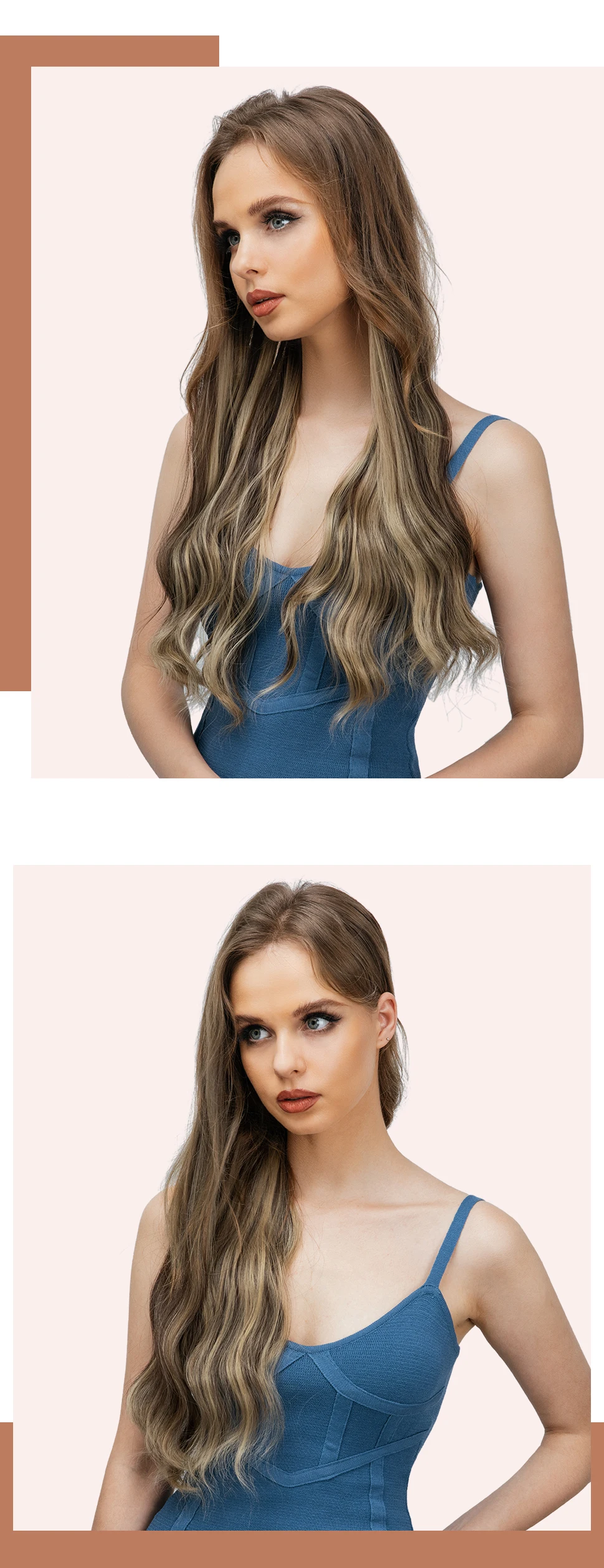 4pcs/set Synthetic Long Wavy Clip In Hair Extensions 22