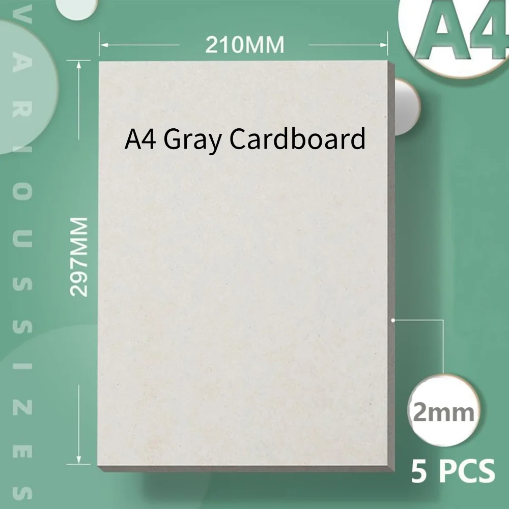 A4 Gray Cardboard 1mm 1.5mm 2mm Grey Paperboard Hard Thicked Paper Hard card handmade paper For DIY Mould Album Cover Package