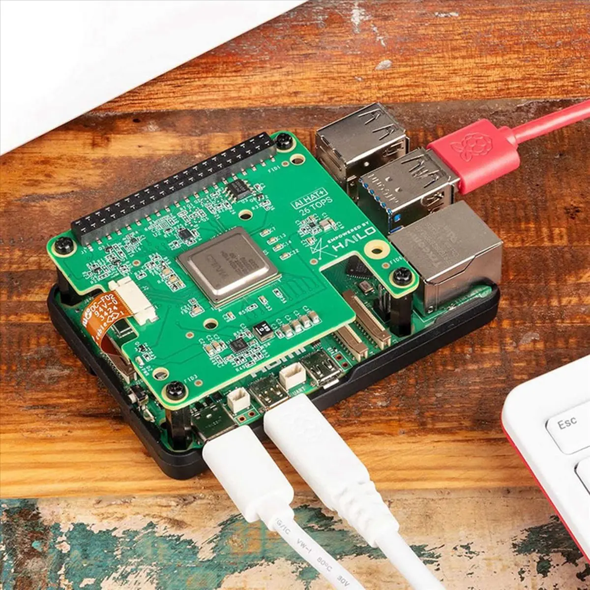 [A75T] For Raspberry Pi AI HAT+Hailo-8 26Tops for Raspberry Pi5 PCIe M.2 Gen3 for TensorFLow,TensorFlow Lite,ONNX,Keras,Pytorch