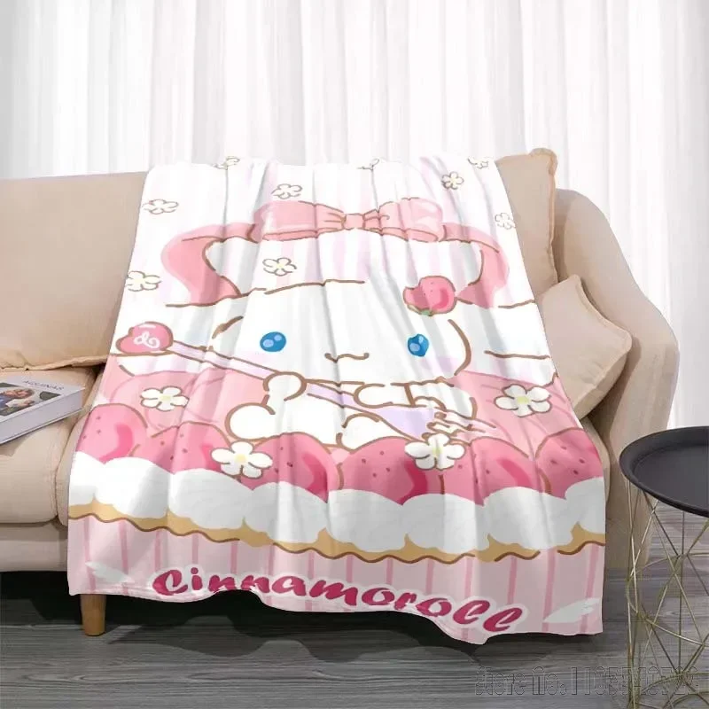 

Cute Cartoon Sanrio Cinnamoroll Room Warm Blanket Comfortable Soft Portable Travel Picnic Blanket Gift for Family or Friends