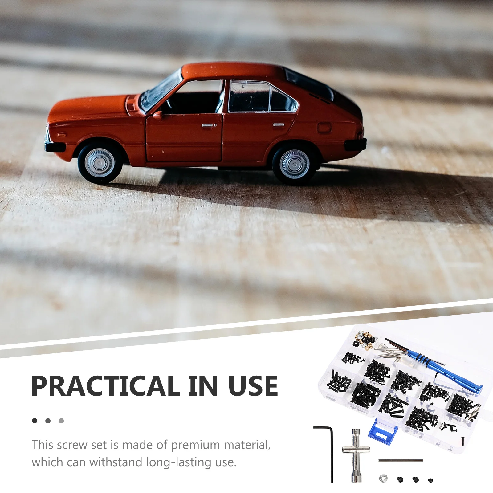 

1Set Remote Car Screw Kit Multi-Size Durable Aluminum Alloy Repair Tiny Screws Convenient Repair Supplies