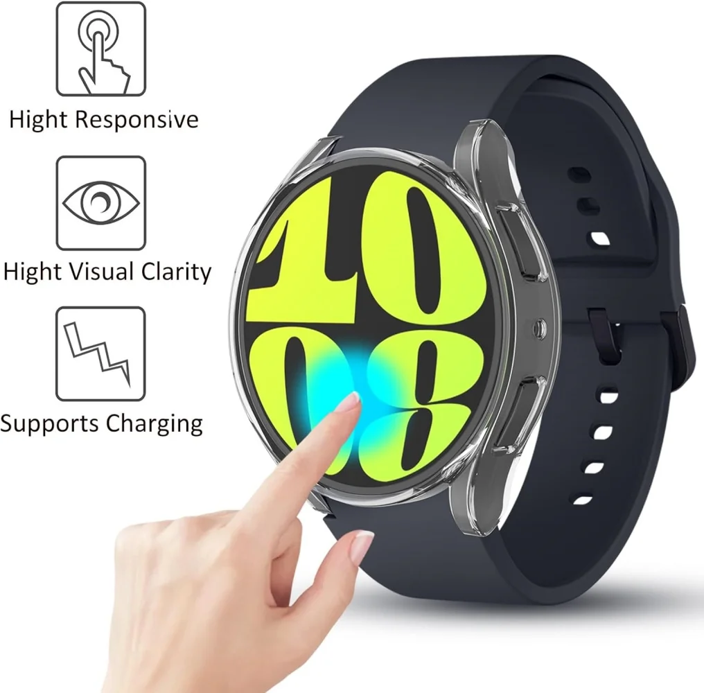 Case for Samsung Galaxy Watch 7 40mm 44mm All-Around Screen Protector Soft TPU Bunper Cover for Watch 6 5 4 40 44mm Accessories