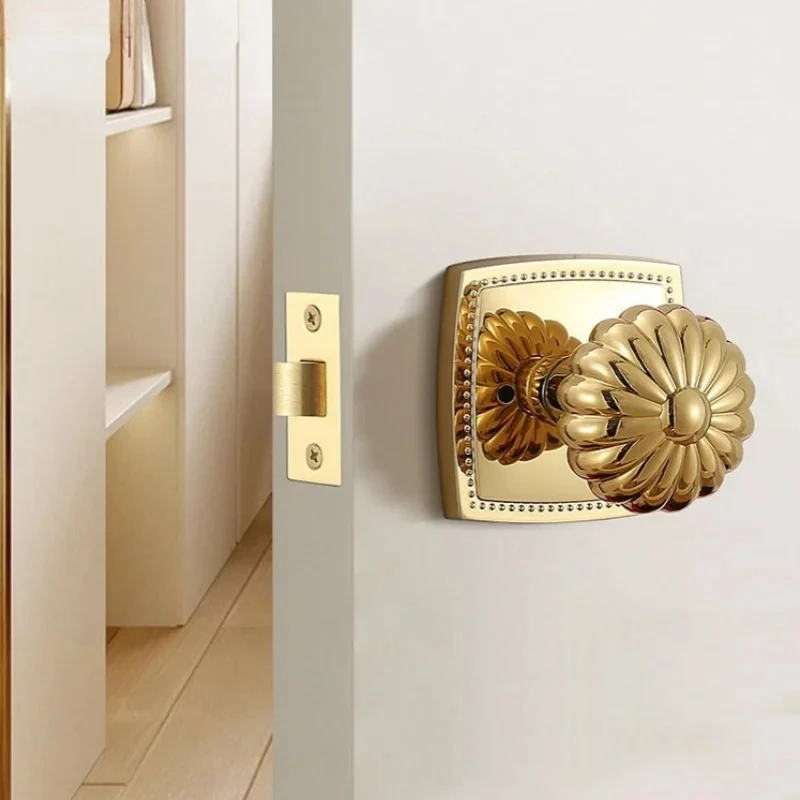 

Новая ручка в виде тыквы, металлический дверной замок, бесшумный замок для ванной комнаты, защита от кражи, односторонние двусторонние замки, фурнитура, аксессуары