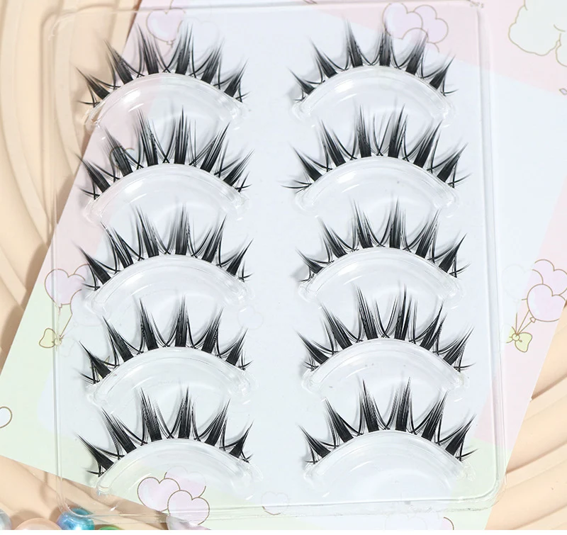 Neue Puppe Wimpern Verlängerung Natürliche Cat Eye Falsche Wimpern Cosplay Make-Up Cross Streifen Wimpern Handgemachte Manga Anime Lash – Detail 4