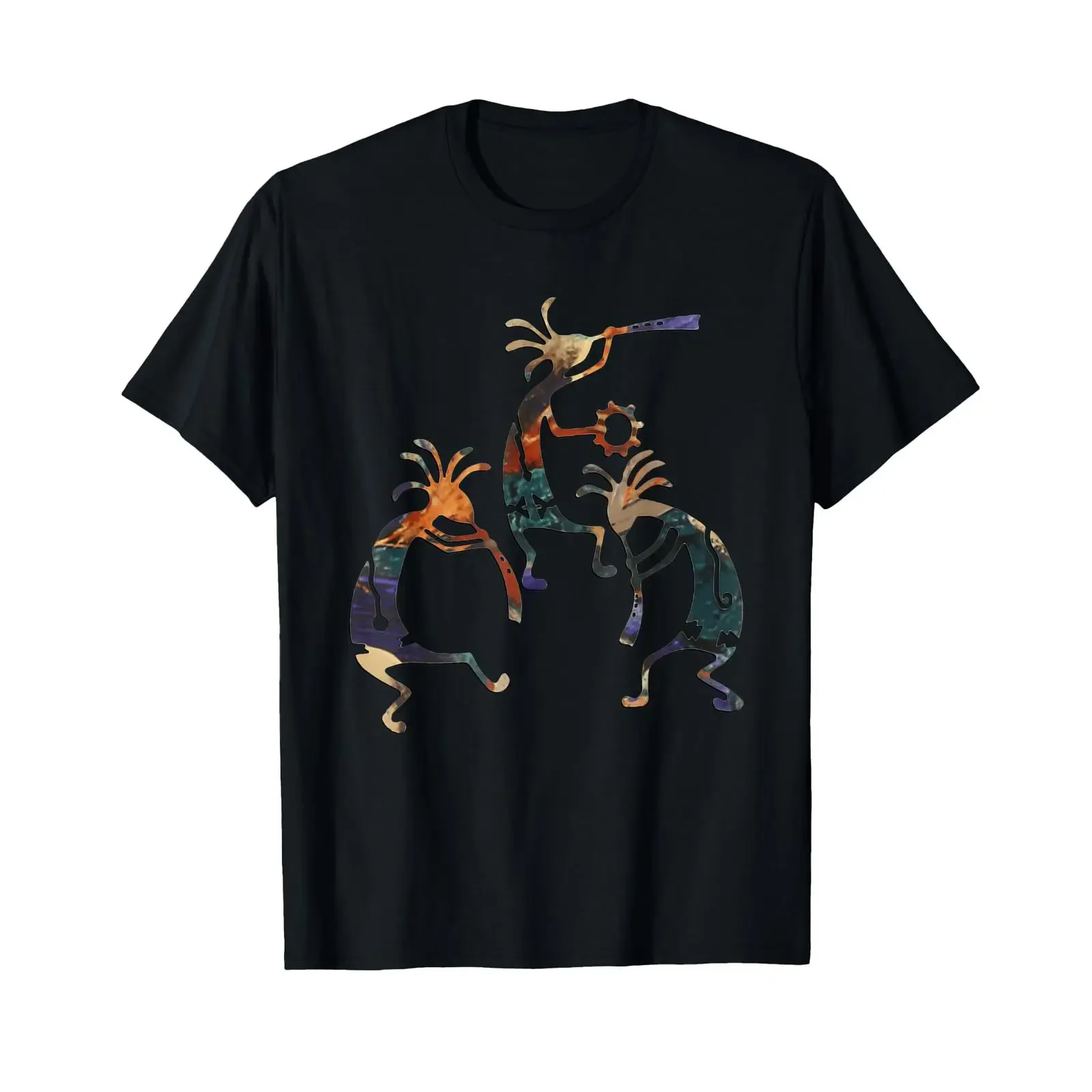 KOKOPELLI MUSICAN TRIO t shirt vintage Washed Unisex homme Comfortable Top For Everyday Wear graphic Versatile Casual Stylish