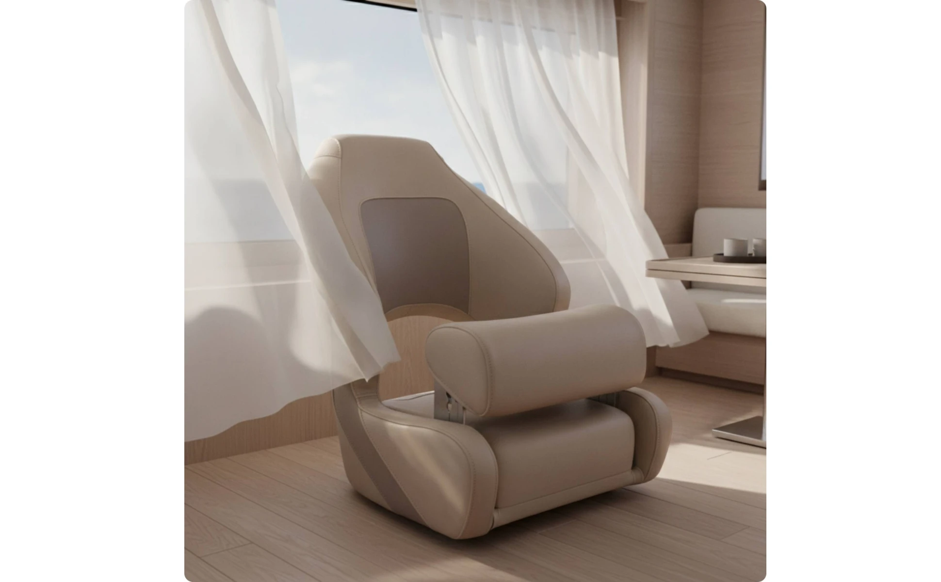 Helm Seat Marine Grade Boat Seat with Side Support Captain's Chair Heavy Duty Furniture Resistant for Yachts Helm Seat Marine Grade Boat Seat with Side Support Captain's Chair Heavy Duty Furniture Resistant for Yachts