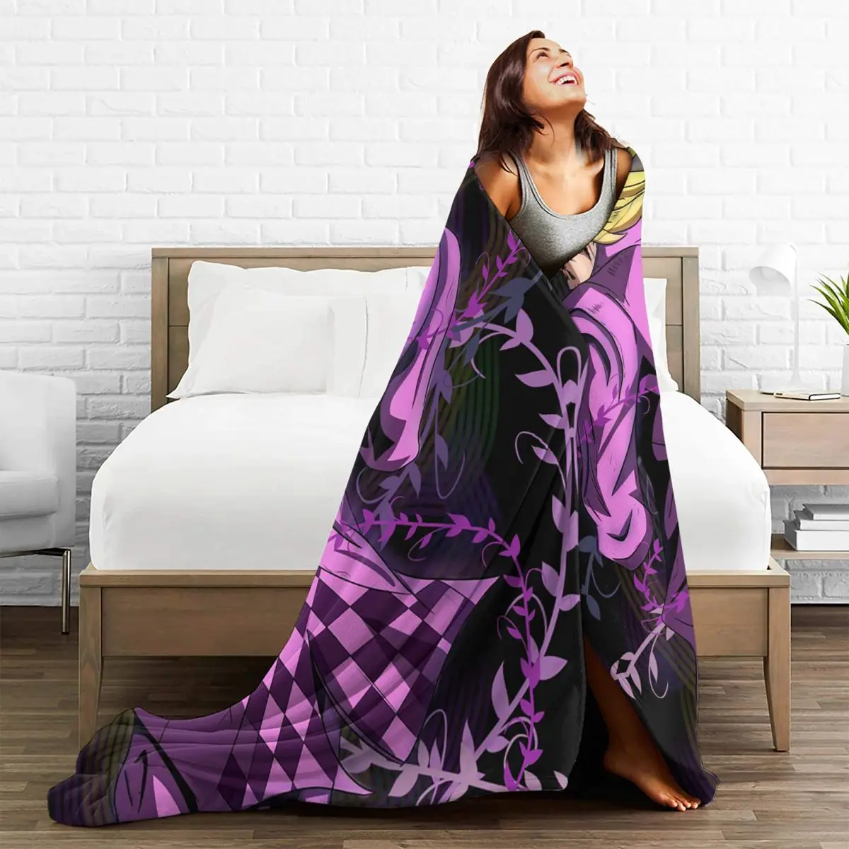 Anime JOJO HD ART  Blankets Soft Warm Flannel Throw Blanket Bedspread for Bed Living room Picnic Travel Home Sofa