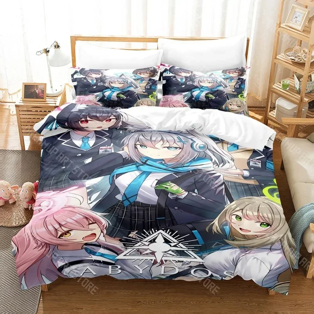 

3D Print Blue Archive Bedding Set Single Twin Full Queen King Size Bed Set Aldult Kid Bedroom Duvetcover Sets Kawaii Anime