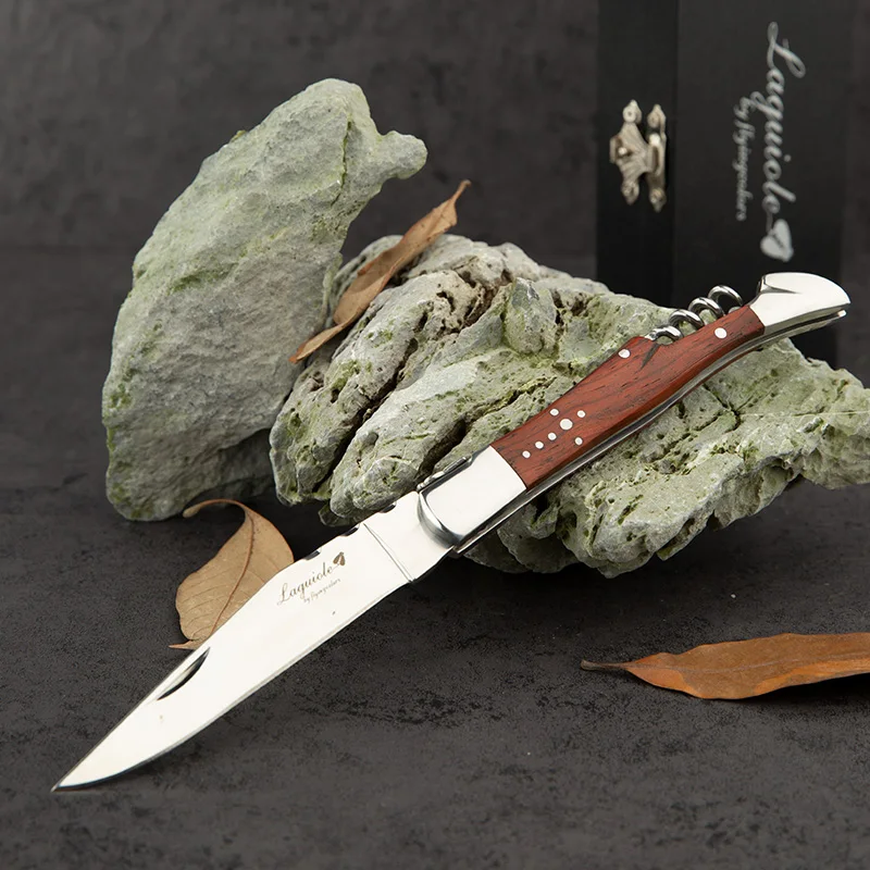 Stainless Steel Laguiole Wine Knife Corkscrew Bottle Openers Beer Can Knife Wood Handle Wedding Beer Can Wine Accessories in box