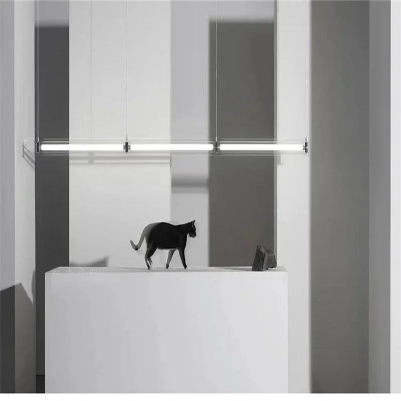 2026 Modern Minimal Long Glass Pendant Lights Light Luxury Creative Hotel Office Lighting Art Designer Chandelier