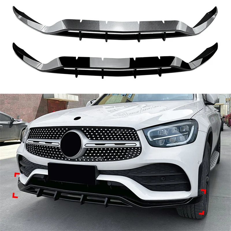 

Car Front Bumper Chin Lip Spoiler Splitter Diffuser Kit Guard Trim 2020-2022 For Mercedes Benz GLC Class X253 GLC200 260 300 AMG