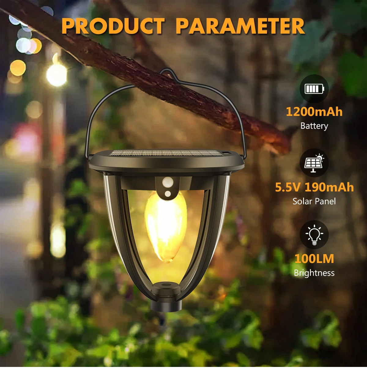Solar Outdoor Garden 2modes of Solar LED Lights Waterproof Solar Outdoor RCON Lighting in Courtyards Garages