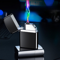 Portable Usb Charging Lighter Double Arc Pulse Windproof Electronic Lighter Cigarette Lighter Tool Men Wholesale Survival Tools
