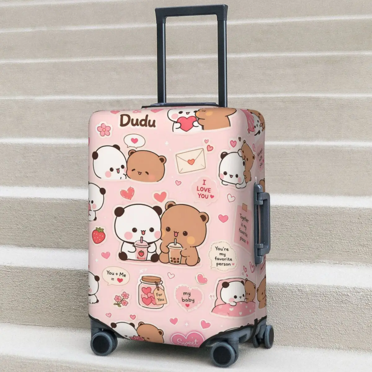 

Чехол для чемодана с рисунком Panda Bubu Dudu, эластичный, для защиты багажа в путешествиях, праздничный дизайн