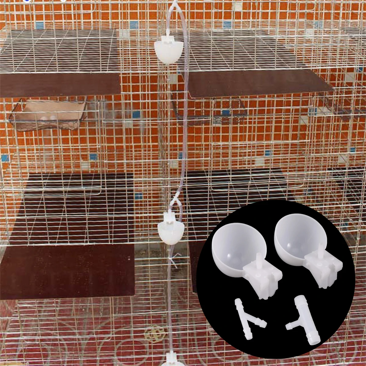Birds Drinking Bowl 4/7mm Hose Y-shape T-shape Tee Joint Parrot Pigeon Quail Automatic Water Cup Bird Cage Fittings 10/20/30Pcs