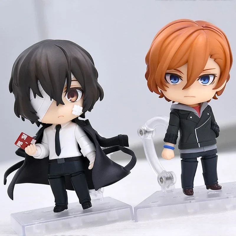 Anime Bungo Stray Dogs Figurine Nakahara Chuya #2410 Dazai Osamu #2409 Action Figures Q Version PVC Collection Model Toys Gifts