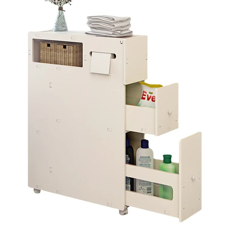 

Bathroom corner cabinet, bathroom cabinet, wide side storage small side cabinet