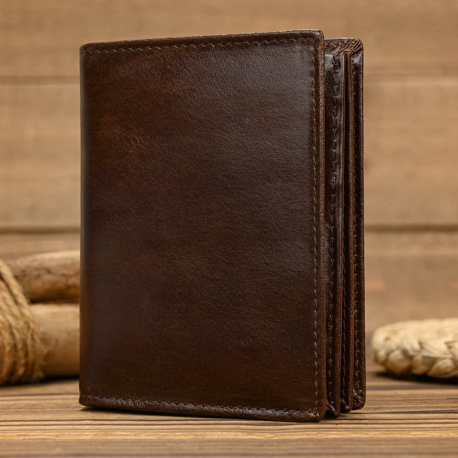 

Fashion Men's Leather Wallet Luxury Male Short Purse Genuine Leather Slim Wallet Black Coffee Card Holder Cowskin Men's Wallets