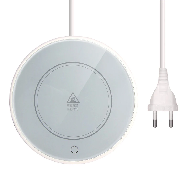 A01V-podgrzewacz do kubków i podgrzewacz do filiżanek do użytku na biurku, podgrzewacz do napojów 18W mata grzewcza do filiżanek elektryczny podgrzewacz do herbaty wtyczka EU