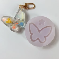 Silicone Quicksand Mold Butterfly Love Heart Shape Epoxy Resin Casting for Handmade DIY Jewelry Necklace Ring Pendant