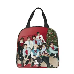 Kpop Star Singer Idol Insulated Lunch Bags Cooler Bag Meal Container Straykids SKZ High Capacity Tote Lunch Box Food Handbags